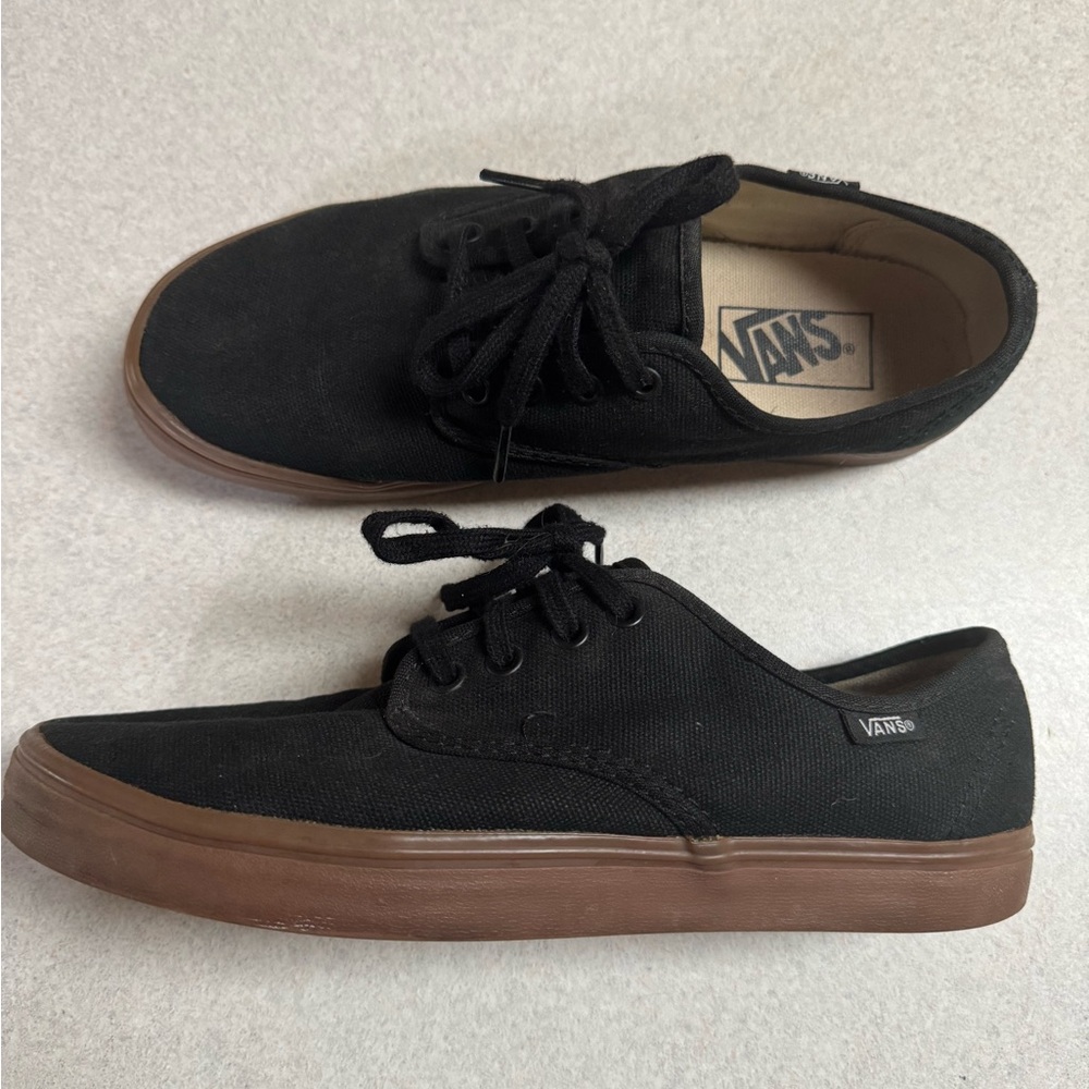 Vans Black and Brown Sneakers with Canvas Upper
